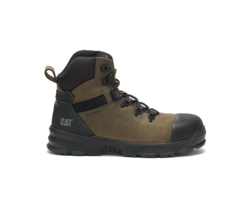 Caterpillar CAT Accomplice X Waterproof Steel Toe Moški Delovni Čevlji Olivno Zelene Črne | CAT-549JO