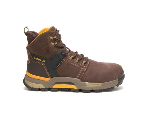 Caterpillar CAT CAT EDGE Waterproof Nano Toe Moški Delovni Čevlji Kava | CAT-695JK