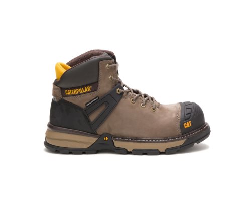 Caterpillar CAT Excavator Superlite Waterproof Nano Toe Moški Delovni Čevlji Rjave Črne | CAT-089VD