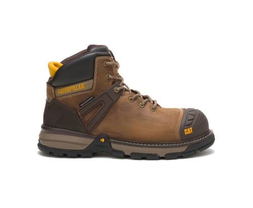 Caterpillar CAT Excavator Superlite Waterproof Carbon Composite Toe Moški Delovni Čevlji Rjave Bež | CAT-799KO