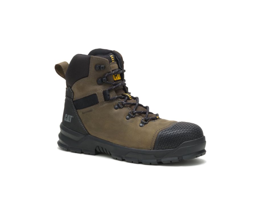 Caterpillar CAT Accomplice X Waterproof Steel Toe Moški Delovni Čevlji Olivno Zelene Črne | CAT-549JO