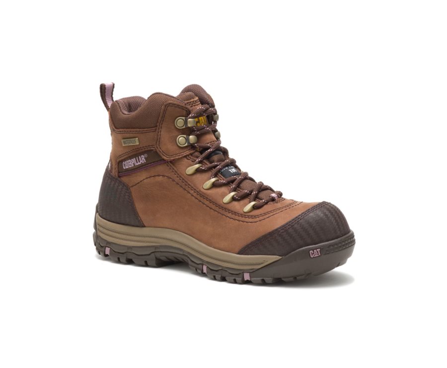 Caterpillar CAT Ally Waterproof Composite Toe Ženske Delovni Čevlji Rjave | CAT-513ZI