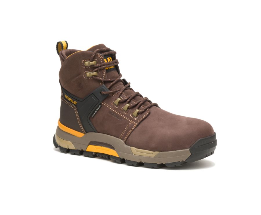 Caterpillar CAT CAT EDGE Waterproof Nano Toe Moški Delovni Čevlji Kava | CAT-695JK