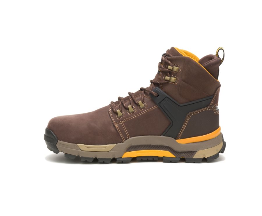 Caterpillar CAT CAT EDGE Waterproof Nano Toe Moški Delovni Čevlji Kava | CAT-695JK