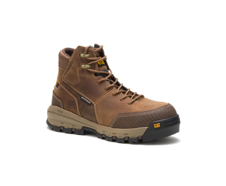 Caterpillar CAT Device Waterproof Composite Toe Moški Delovni Čevlji Temno Bež | CAT-240GD