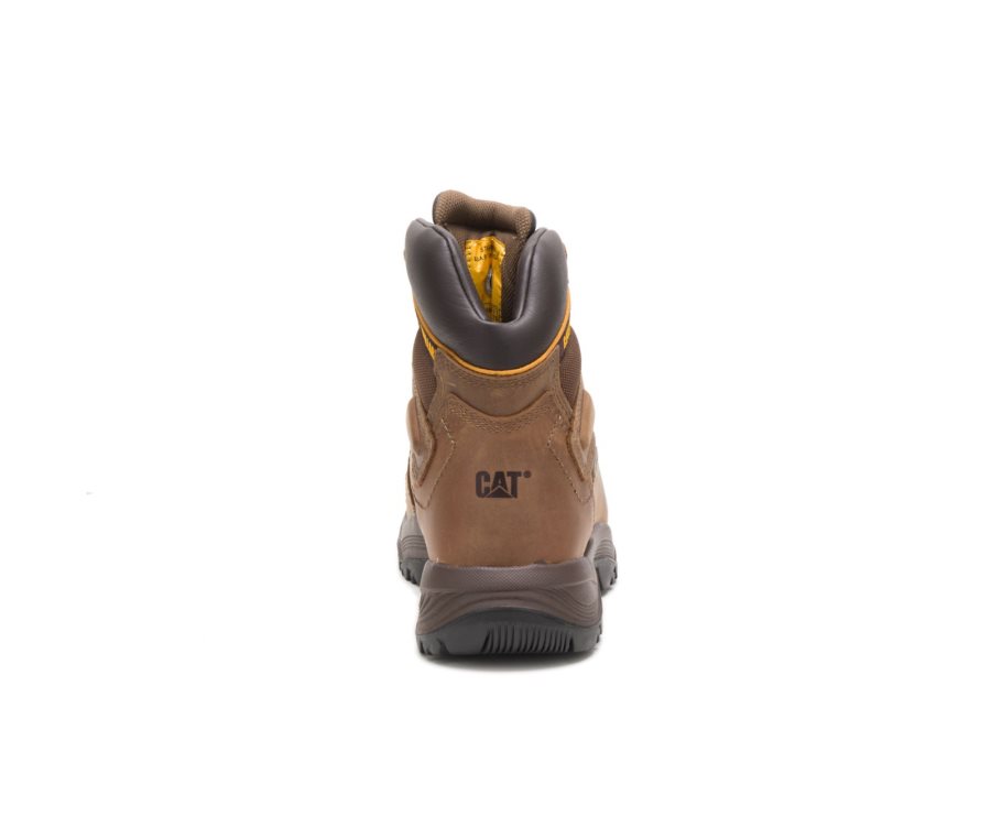 Caterpillar CAT Diagnostic Hi Waterproof Thinsulate™ Steel Toe Moški Delovni Čevlji Temno Bež | CAT-752TD