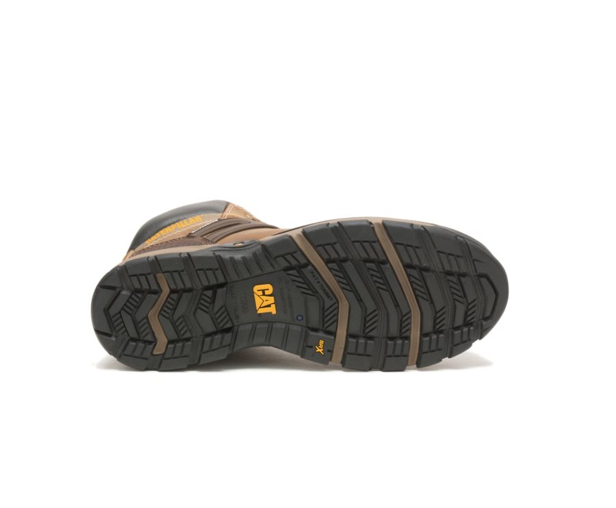 Caterpillar CAT Excavator Superlite Waterproof Soft Toe Moški Delovni Čevlji Temno Bež | CAT-183YL