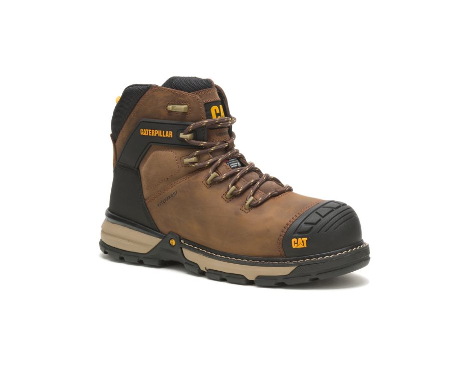 Caterpillar CAT Excavator Superlite Waterproof Thinsulate™ Nano Toe Moški Delovni Čevlji Temno Rjave | CAT-418CQ