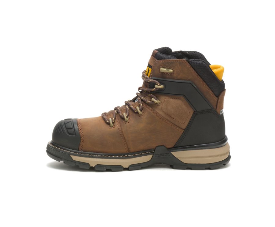 Caterpillar CAT Excavator Superlite Waterproof Thinsulate™ Nano Toe Moški Delovni Čevlji Temno Rjave | CAT-418CQ