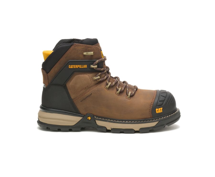 Caterpillar CAT Excavator Superlite Waterproof Thinsulate™ Nano Toe Moški Delovni Čevlji Temno Rjave | CAT-418CQ