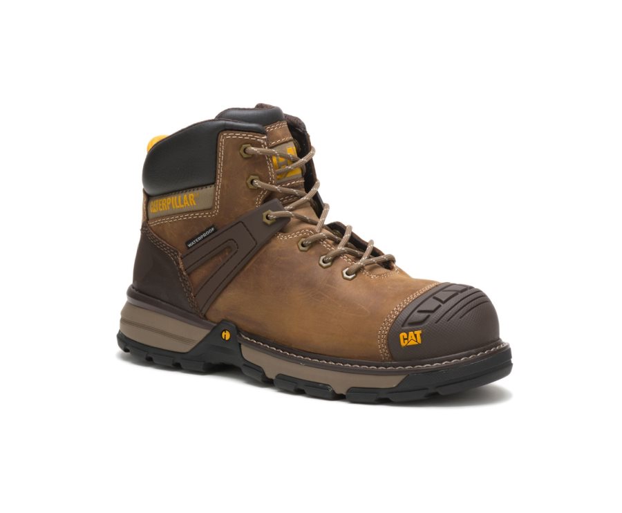 Caterpillar CAT Excavator Superlite Waterproof Nano Toe Moški Delovni Čevlji Temno | CAT-690AM