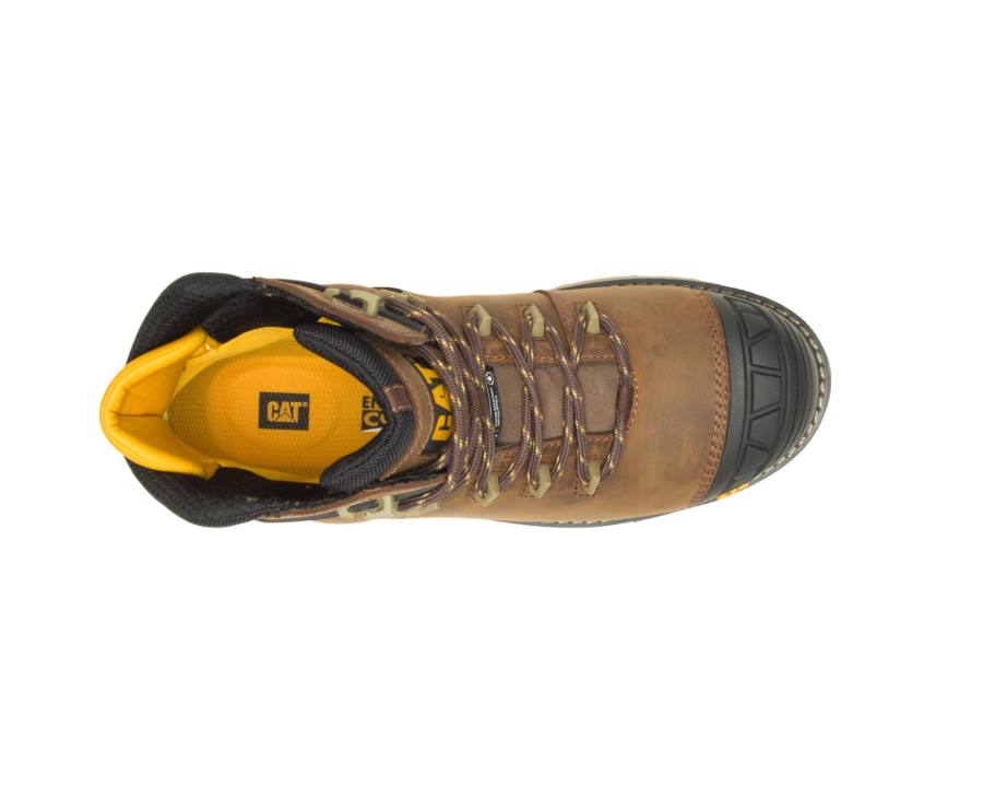 Caterpillar CAT Excavator Superlite Waterproof Thinsulate™ Carbon Composite Toe Moški Delovni Čevlji Temno Rjave | CAT-797KO