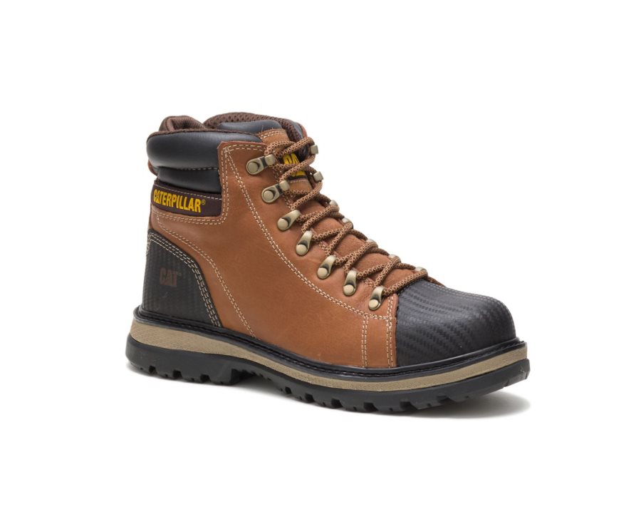 Caterpillar CAT Foxfield Steel Toe Moški Delovni Čevlji Rjave Črne | CAT-176NU