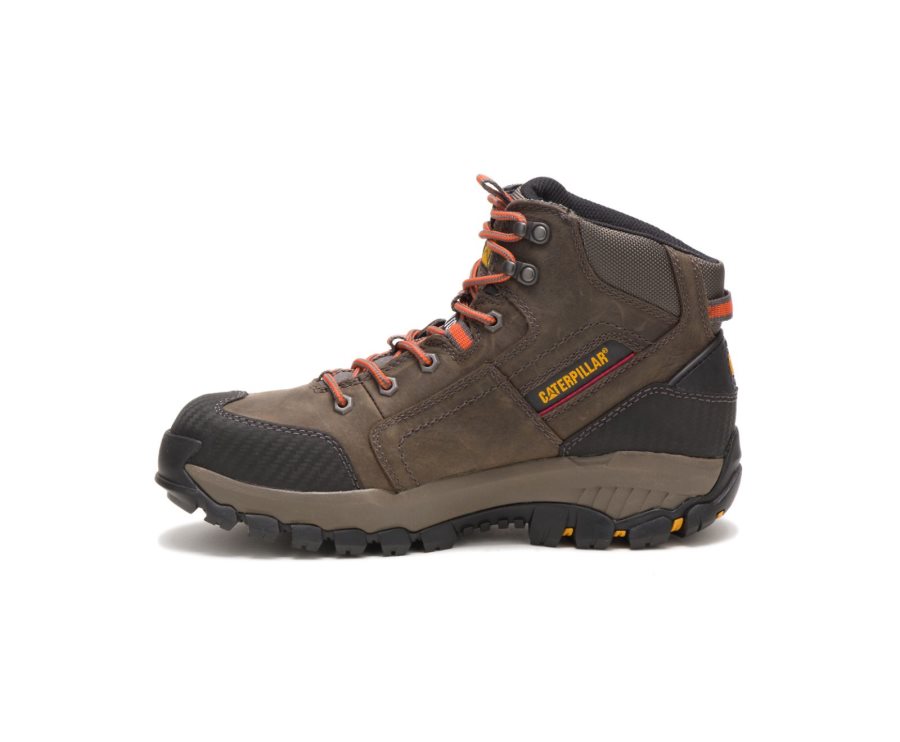 Caterpillar CAT Navigator Mid Waterproof Steel Toe Moški Delovni Čevlji Temno Sive | CAT-036ZR