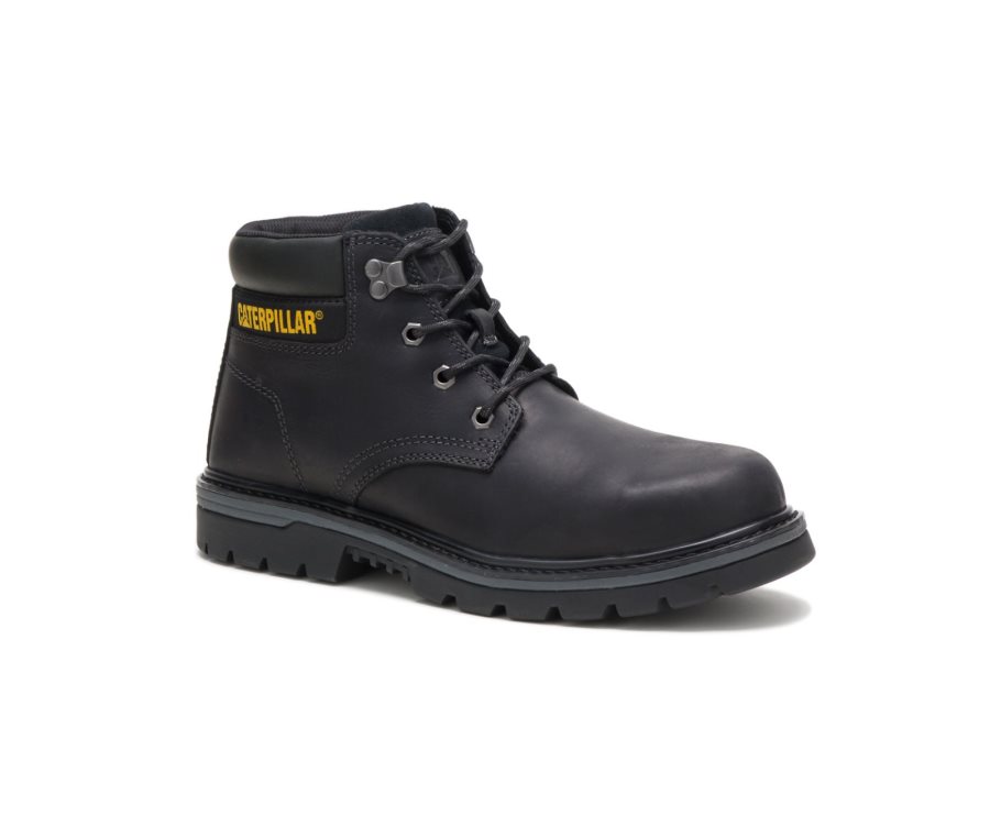 Caterpillar CAT Outbase Steel Toe Moški Delovni Čevlji Črne | CAT-057OE