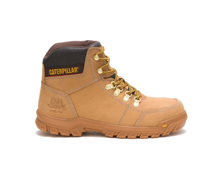 Caterpillar CAT Outline Steel Toe Moški Delovni Čevlji Rjave | CAT-046TM