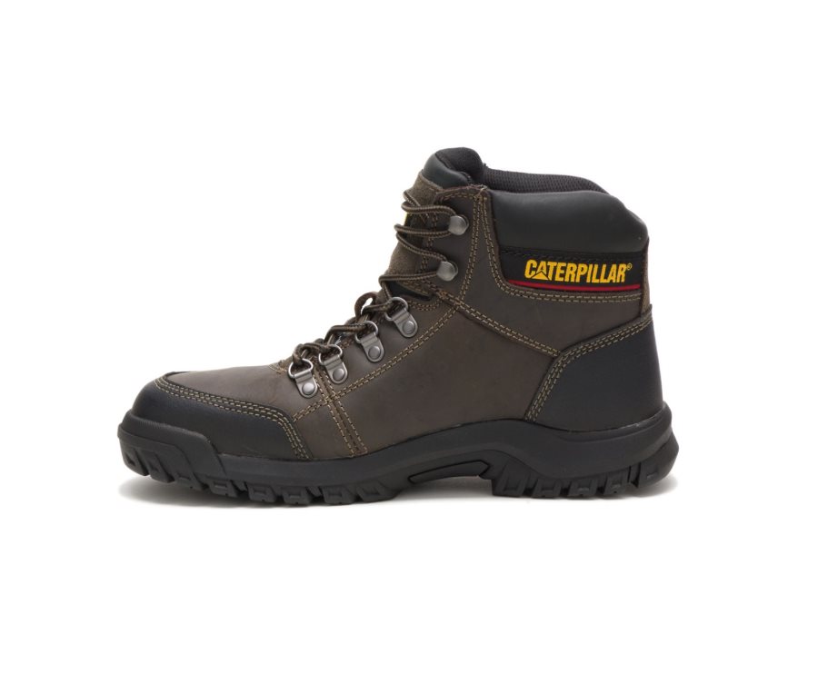 Caterpillar CAT Outline Steel Toe Moški Delovni Čevlji Temno Sive | CAT-476CD