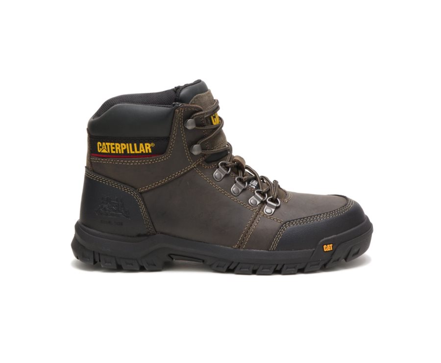 Caterpillar CAT Outline Steel Toe Moški Delovni Čevlji Temno Sive | CAT-476CD