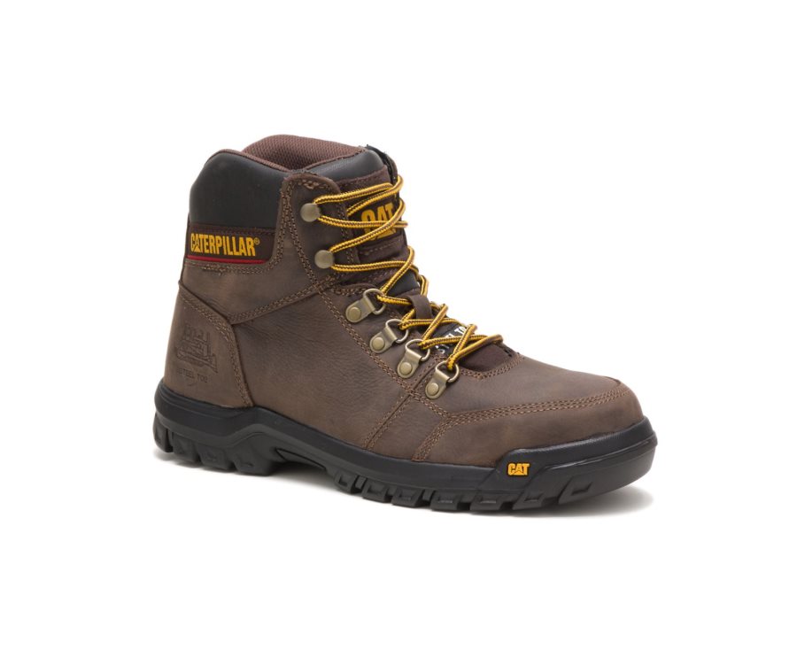 Caterpillar CAT Outline Steel Toe Moški Delovni Čevlji Rjave | CAT-483WG