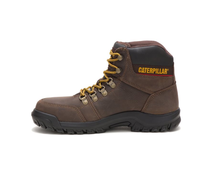 Caterpillar CAT Outline Steel Toe Moški Delovni Čevlji Rjave | CAT-483WG