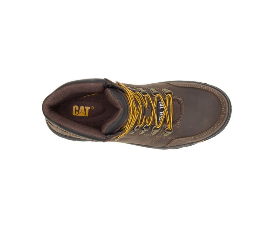 Caterpillar CAT Outline Steel Toe Moški Delovni Čevlji Rjave | CAT-483WG