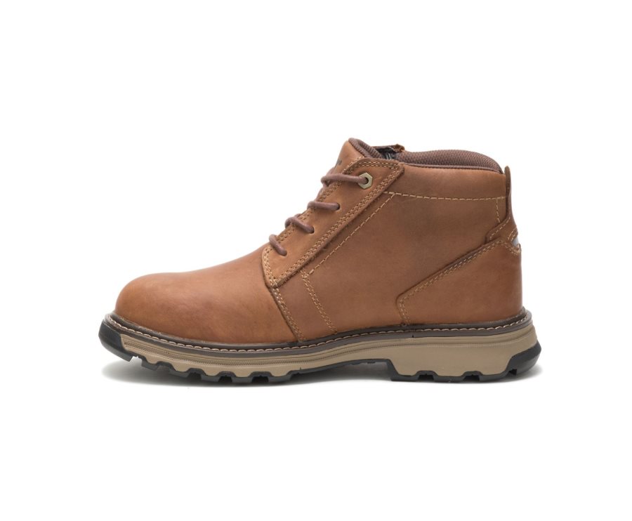 Caterpillar CAT Parker Steel Toe Moški Delovni Čevlji Temno Bež | CAT-753XP