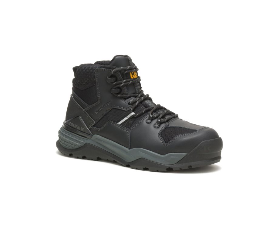 Caterpillar CAT Provoke Mid Waterproof Alloy Toe Moški Delovni Čevlji Črne Sive | CAT-098VZ