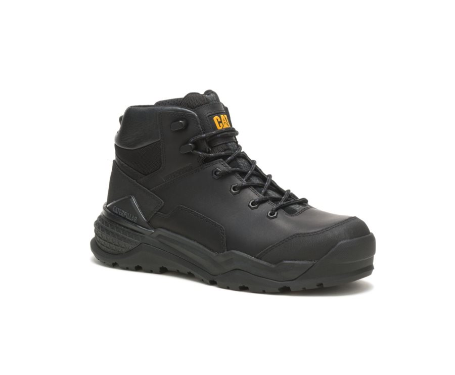 Caterpillar CAT Provoke Mid Waterproof Alloy Toe Moški Delovni Čevlji Črne | CAT-857DK