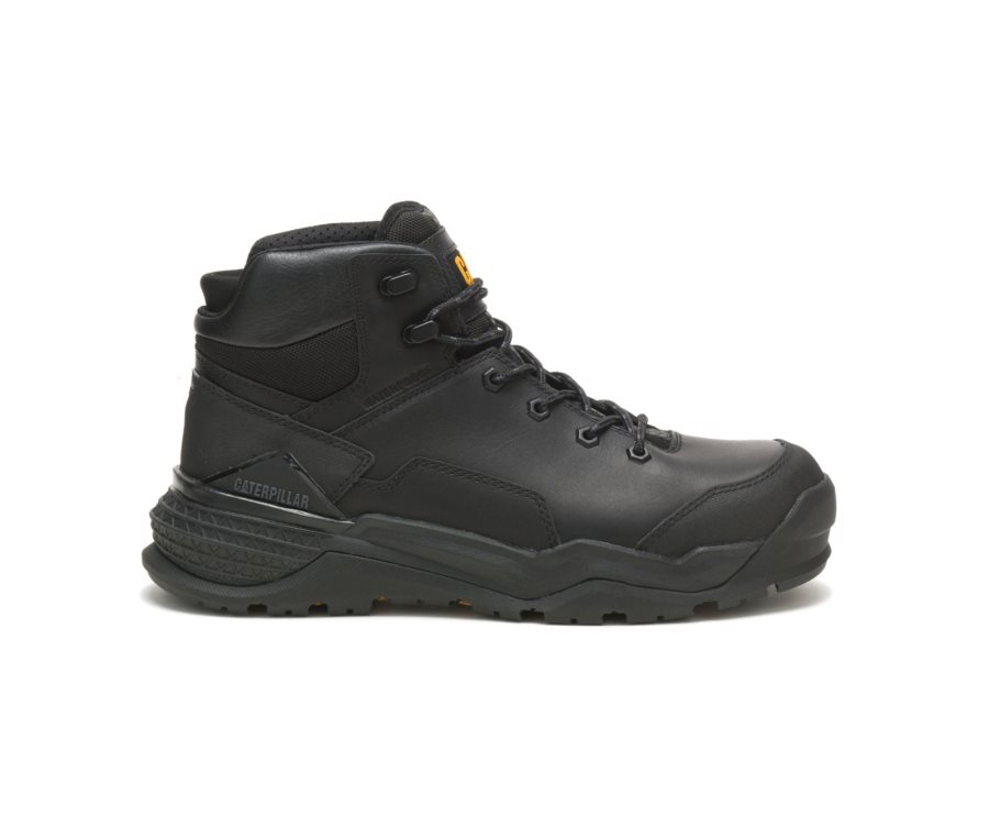 Caterpillar CAT Provoke Mid Waterproof Alloy Toe Moški Delovni Čevlji Črne | CAT-857DK