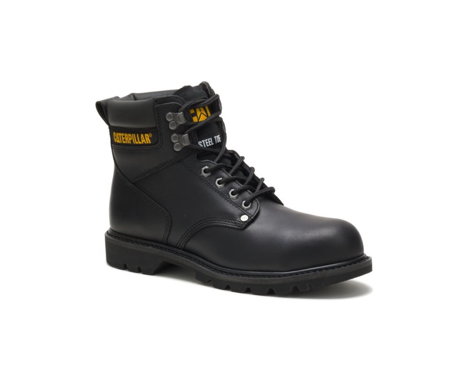 Caterpillar CAT Second Shift Steel Toe Moški Delovni Čevlji Črne | CAT-081GM