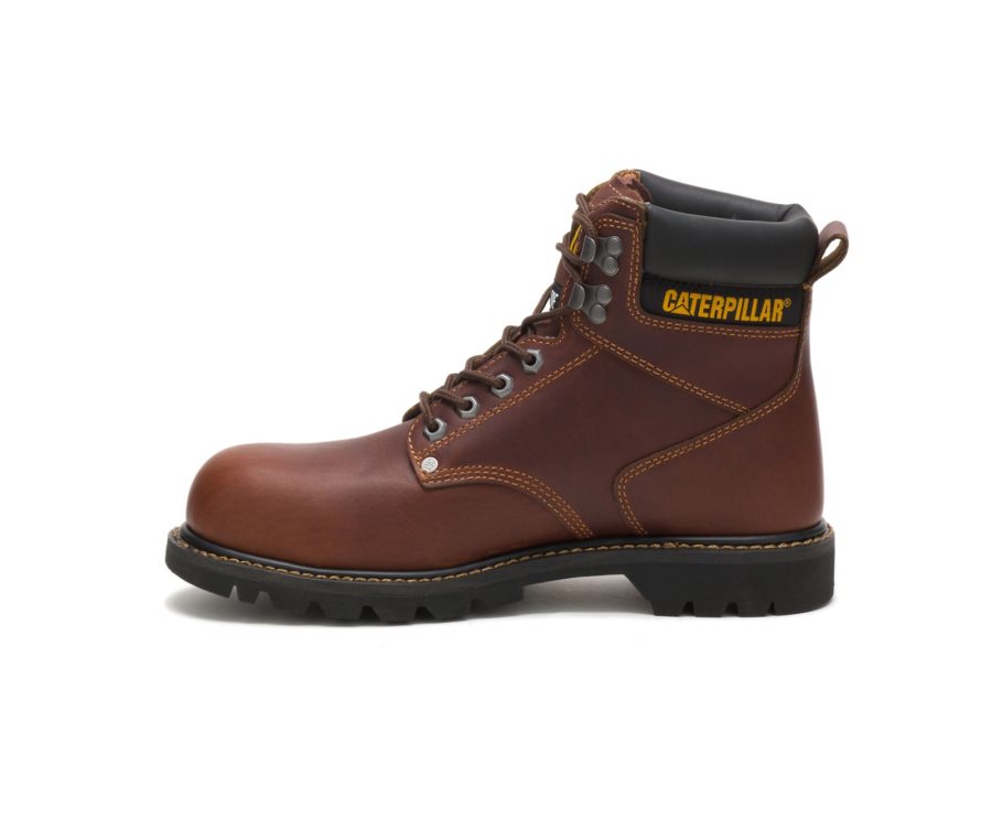 Caterpillar CAT Second Shift Steel Toe Moški Delovni Čevlji Rjave | CAT-504KR