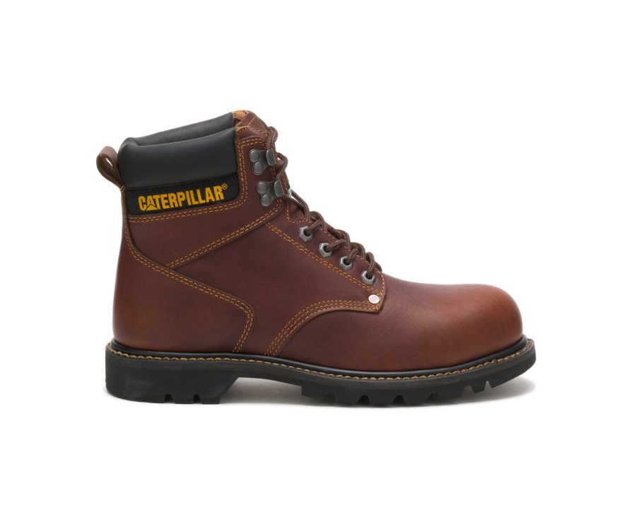 Caterpillar CAT Second Shift Steel Toe Moški Delovni Čevlji Rjave | CAT-504KR