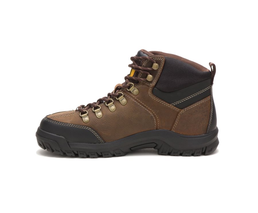 Caterpillar CAT Threshold Waterproof Steel Toe Moški Delovni Čevlji Rjave | CAT-103NR