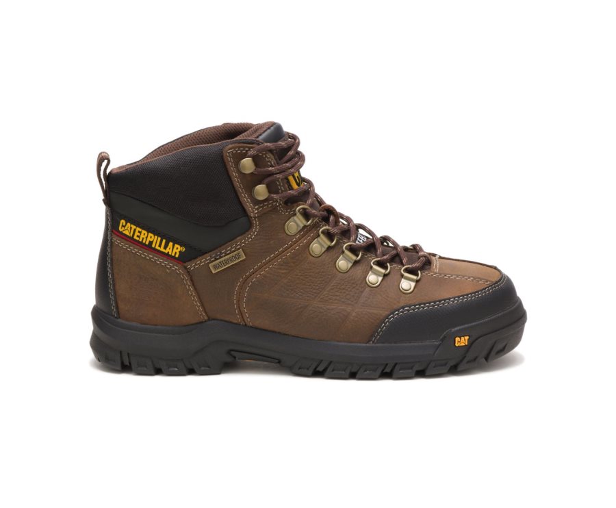 Caterpillar CAT Threshold Waterproof Steel Toe Moški Delovni Čevlji Rjave | CAT-103NR