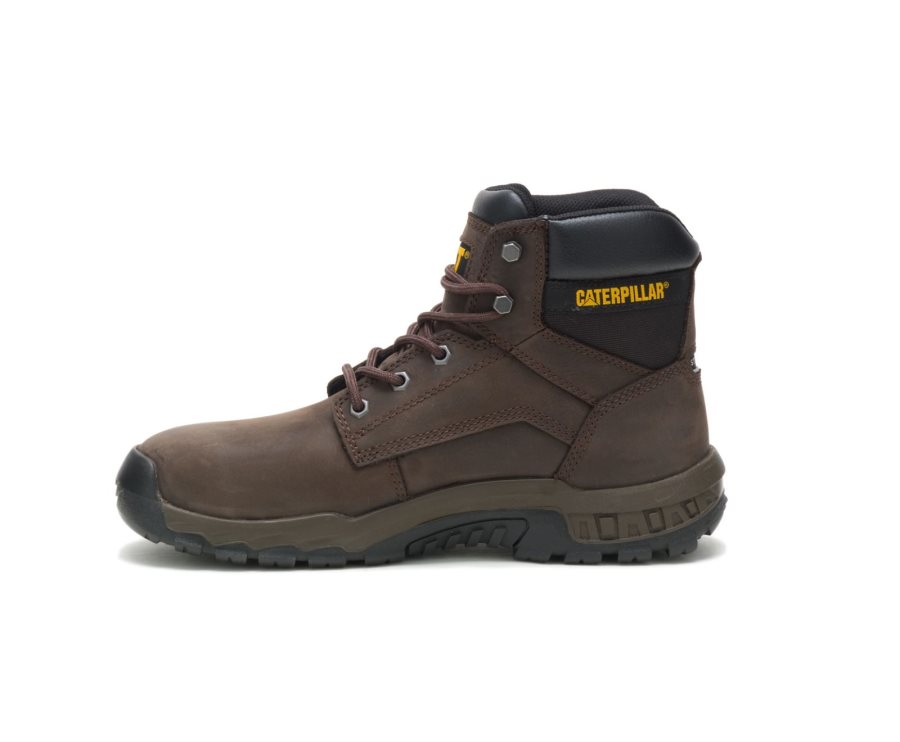 Caterpillar CAT Upholder Waterproof Steel Toe Moški Delovni Čevlji Temno Čokolade | CAT-486WF