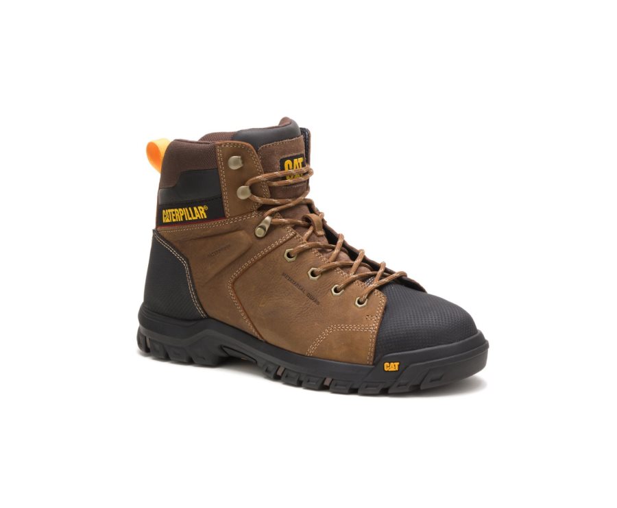 Caterpillar CAT Wellspring Waterproof Metatarsal Guard Steel Toe Moški Delovni Čevlji Rjave | CAT-516KO