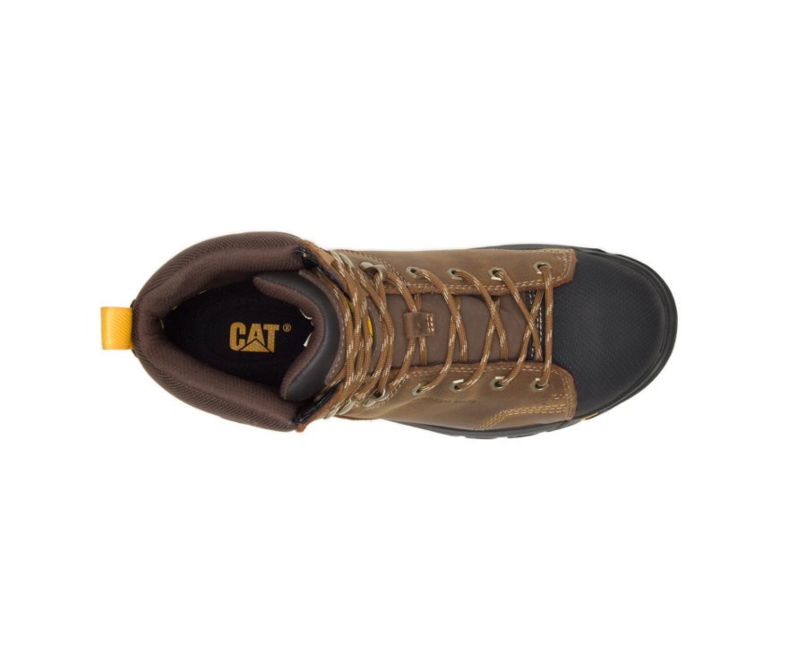 Caterpillar CAT Wellspring Waterproof Metatarsal Guard Steel Toe Moški Delovni Čevlji Rjave | CAT-516KO