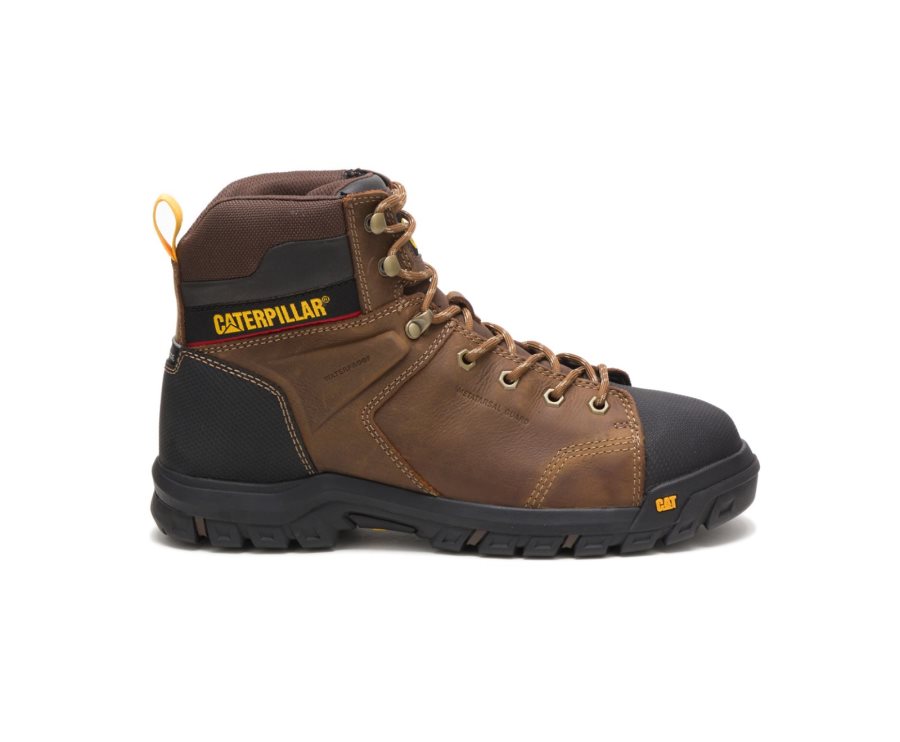 Caterpillar CAT Wellspring Waterproof Metatarsal Guard Steel Toe Moški Delovni Čevlji Rjave | CAT-516KO