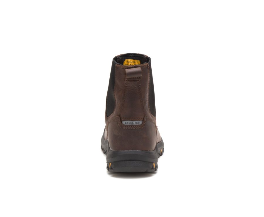 Caterpillar CAT Wheelbase Steel Toe Moški Delovni Čevlji Rjave Rdeče | CAT-806OU